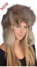 Cappello in pelliccia donna in autentica volpe Crystal, stile russo
